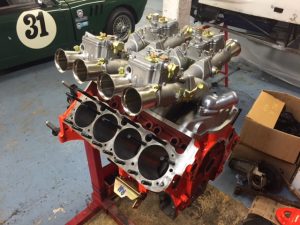 327 Chevy cross ram Weber race engine build 2