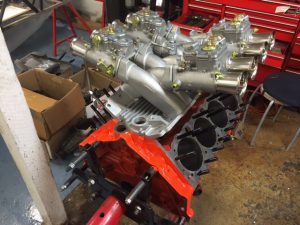 327 Chevy cross ram Weber race engine build