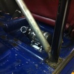 Custom diagonal fitted to existing roll cage in a Fiat 1500