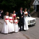 Classic mini limousine hired for Claire's wedding