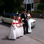 Classic mini limousine hired for Claire's wedding 2