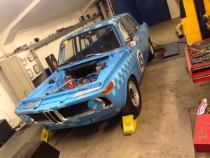 Patterson Bartley BMW 1800ti race car rolling road