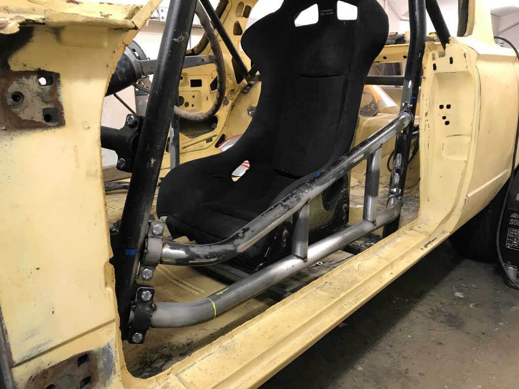 Plymouth Barracuda race car roll cage fabrication