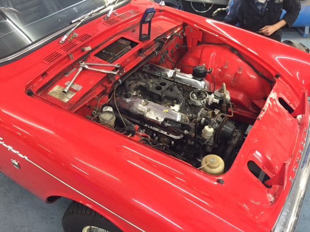 Fire damaged Sunbeam Tiger in for repair - CCK Historic