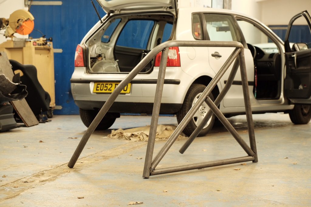 VW Polo roll cage fabrication MSUK targa rally preparation